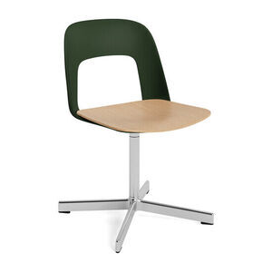 Hay - Layout Chair 132 Poleret aluminium 4-stjernet drejefod Standard glider - Flaskegrøn