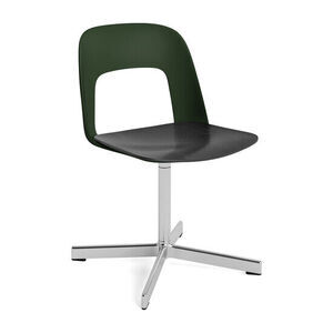 Hay - Layout Chair 132 Poleret aluminium 4-stjernet drejefod Standard glider - Flaskegrøn