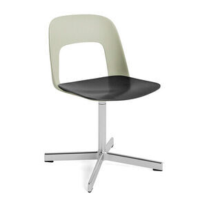 Hay - Layout Chair 132 Poleret aluminium 4-stjernet drejefod Standard glider - Pastelgrøn