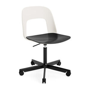 Hay - Layout Chair 142 Sort pulverlakeret aluminium 5-stjernet drejestol Gaslift Hjulbase - Cremehvid