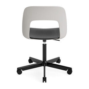 Hay - Layout Chair 142 Sort pulverlakeret aluminium 5-stjernet drejestol Gaslift Hjulbase - Himmelgrå