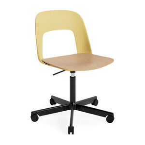 Hay - Layout Chair 142 Sort pulverlakeret aluminium 5-stjernet drejestol Gaslift Hjulbase - Biscotti