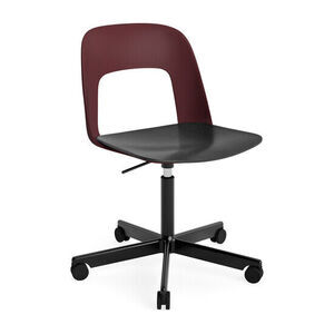 Hay - Layout Chair 142 Sort pulverlakeret aluminium 5-stjernet drejestol Gaslift Hjulbase - Bordeaux