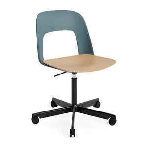Hay - Layout Chair 142 Sort pulverlakeret aluminium 5-stjernet drejestol Gaslift Hjulbase - Ocean