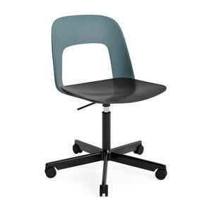 Hay - Layout Chair 142 Sort pulverlakeret aluminium 5-stjernet drejestol Gaslift Hjulbase - Ocean