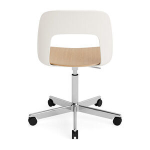 Hay - Layout Chair 142 Poleret aluminium 5-stjernet drejestol Gaslift Hjulbase - Cremehvid