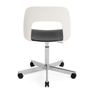 Hay - Layout Chair 142 Poleret aluminium 5-stjernet drejestol Gaslift Hjulbase - Cremehvid