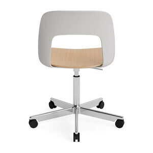Hay - Layout Chair 142 Poleret aluminium 5-stjernet drejestol Gaslift Hjulbase - Himmelgrå