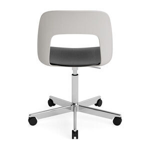 Hay - Layout Chair 142 Poleret aluminium 5-stjernet drejestol Gaslift Hjulbase - Himmelgrå