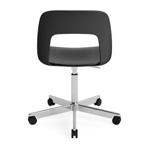 Hay - Layout Chair 142 Poleret aluminium 5-stjernet drejestol Gaslift Hjulbase - Sort