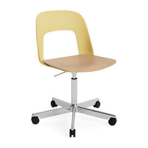 Hay - Layout Chair 142 Poleret aluminium 5-stjernet drejestol Gaslift Hjulbase - Biscotti