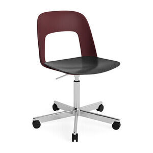Hay - Layout Chair 142 Poleret aluminium 5-stjernet drejestol Gaslift Hjulbase - Bordeaux