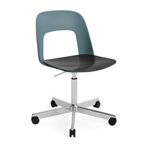 Hay - Layout Chair 142 Poleret aluminium 5-stjernet drejestol Gaslift Hjulbase - Ocean