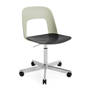 Hay - Layout Chair 142 Poleret aluminium 5-stjernet drejestol Gaslift Hjulbase - Pastelgrøn
