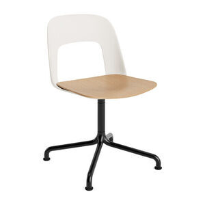 Hay - Layout Chair 152 Sort pulverlakeret aluminium 4-stjernet drejelig buefod Standard glider - Cremehvid