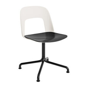 Hay - Layout Chair 152 Sort pulverlakeret aluminium 4-stjernet drejelig buefod Standard glider - Cremehvid