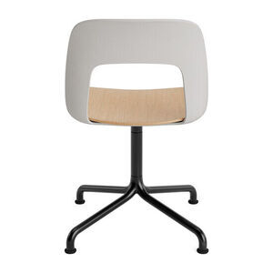 Hay - Layout Chair 152 Sort pulverlakeret aluminium 4-stjernet drejelig buefod Standard glider - Himmelgrå