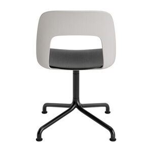 Hay - Layout Chair 152 Sort pulverlakeret aluminium 4-stjernet drejelig buefod Standard glider - Himmelgrå