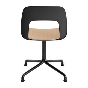 Hay - Layout Chair 152 Sort pulverlakeret aluminium 4-stjernet drejelig buefod Standard glider - Sort