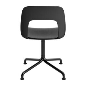 Hay - Layout Chair 152 Sort pulverlakeret aluminium 4-stjernet drejelig buefod Standard glider - Sort