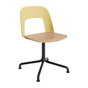 Hay - Layout Chair 152 Sort pulverlakeret aluminium 4-stjernet drejelig buefod Standard glider - Biscotti
