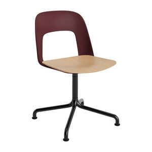 Hay - Layout Chair 152 Sort pulverlakeret aluminium 4-stjernet drejelig buefod Standard glider - Bordeaux