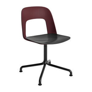 Hay - Layout Chair 152 Sort pulverlakeret aluminium 4-stjernet drejelig buefod Standard glider - Bordeaux