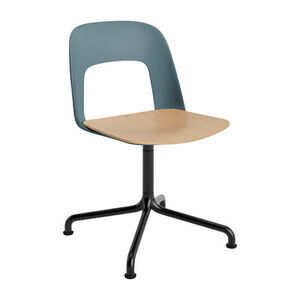 Hay - Layout Chair 152 Sort pulverlakeret aluminium 4-stjernet drejelig buefod Standard glider - Ocean