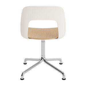 Hay - Layout Chair 152 Poleret aluminium 4-stjernet drejelig buefod Standard glider - Cremehvid