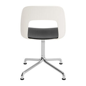 Hay - Layout Chair 152 Poleret aluminium 4-stjernet drejelig buefod Standard glider - Cremehvid