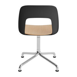 Hay - Layout Chair 152 Poleret aluminium 4-stjernet drejelig buefod Standard glider - Sort