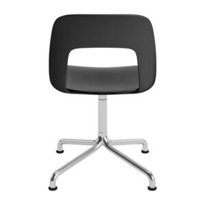 Hay - Layout Chair 152 Poleret aluminium 4-stjernet drejelig buefod Standard glider - Sort
