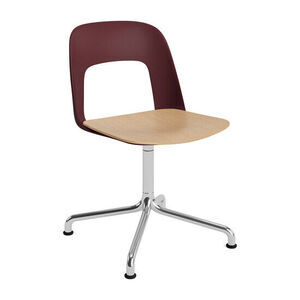 Hay - Layout Chair 152 Poleret aluminium 4-stjernet drejelig buefod Standard glider - Bordeaux