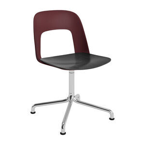 Hay - Layout Chair 152 Poleret aluminium 4-stjernet drejelig buefod Standard glider - Bordeaux