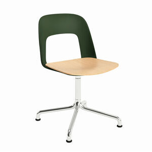 Hay - Layout Chair 152 Poleret aluminium 4-stjernet drejelig buefod Standard glider - Flaskegrøn