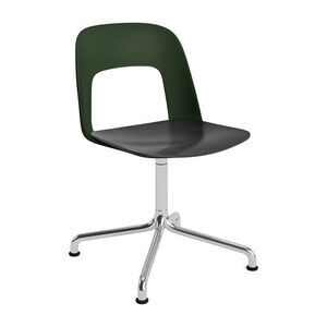 Hay - Layout Chair 152 Poleret aluminium 4-stjernet drejelig buefod Standard glider - Flaskegrøn