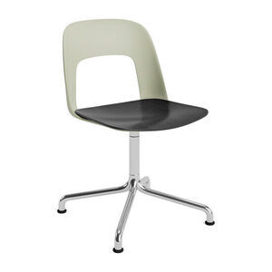 Hay - Layout Chair 152 Poleret aluminium 4-stjernet drejelig buefod Standard glider - Pastelgrøn