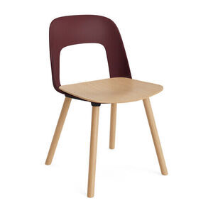 Hay - Layout Chair 122 Lakeret massiv eg 4-benet fod Standard glider - Bordeaux