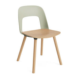 Hay - Layout Chair 122 Lakeret massiv eg 4-benet fod Standard glider - Pastelgrøn