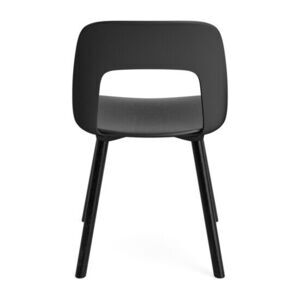 Hay - Layout Chair 122 Sortlakeret massiv eg 4-benet fod Standard glider - Sort