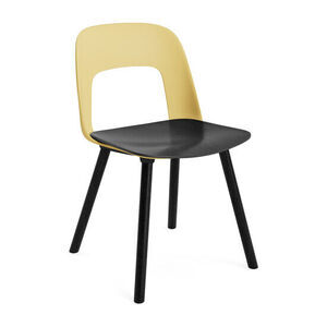 Hay - Layout Chair 122 Sortlakeret massiv eg 4-benet fod Standard glider - Biscotti