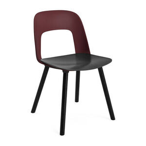 Hay - Layout Chair 122 Sortlakeret massiv eg 4-benet fod Standard glider - Bordeaux