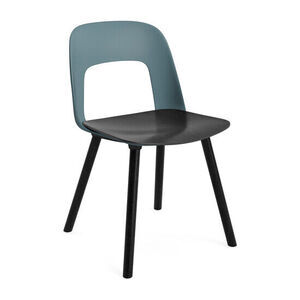 Hay - Layout Chair 122 Sortlakeret massiv eg 4-benet fod Standard glider - Ocean