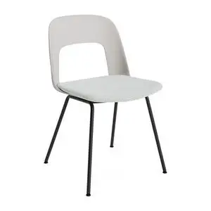 Hay - Layout Chair 113 Sort pulverlakeret stål 4-benet fod Standard glider - Himmelgrå