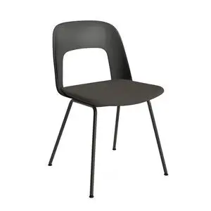 Hay - Layout Chair 113 Sort pulverlakeret stål 4-benet fod Standard glider - Sort