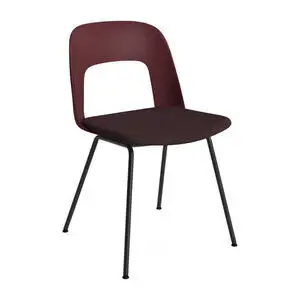 Hay - Layout Chair 113 Sort pulverlakeret stål 4-benet fod Standard glider - Bordeaux