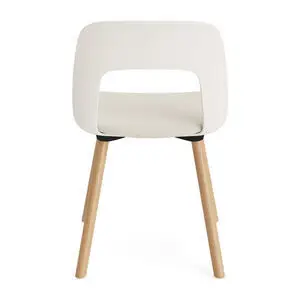 Hay - Layout Chair 123 Lacquered solid oak 4 leg base Standard glider - Cream white