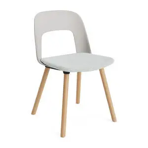 Hay - Layout Chair 123 Lacquered solid oak 4 leg base Standard glider - Sky grey