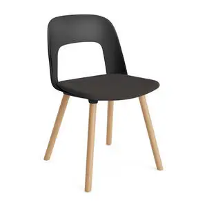 Hay - Layout Chair 123 Lacquered solid oak 4 leg base Standard glider - Black