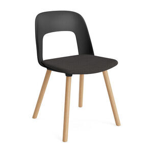 Hay - Layout Chair 123 Lakeret massiv eg 4-benet fod Standard glider - Sort
